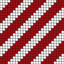 red and white diagonal stripes